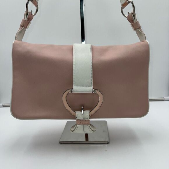 Dolce and Gabbana Lambskin Baby Pink and White Double Pocket Shoulder Bag - Picture 2 of 16